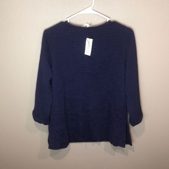 NY Collection Petite Textured Top Womens Size Petite Large NWT - Picture 4 of 5